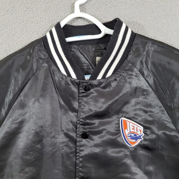 North & Acrux Jacket Mens Medium Black Satin Jets‎ Windbreaker Retro Style - Picture 4 of 12